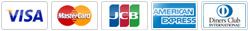 VISA MasterCard JCB American Express Diners Club